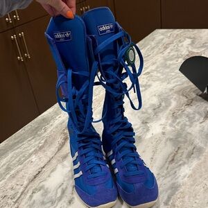 Adidas Women’s Blue High-Top Lace-Up Athletic Boots Japan vh 7.5
